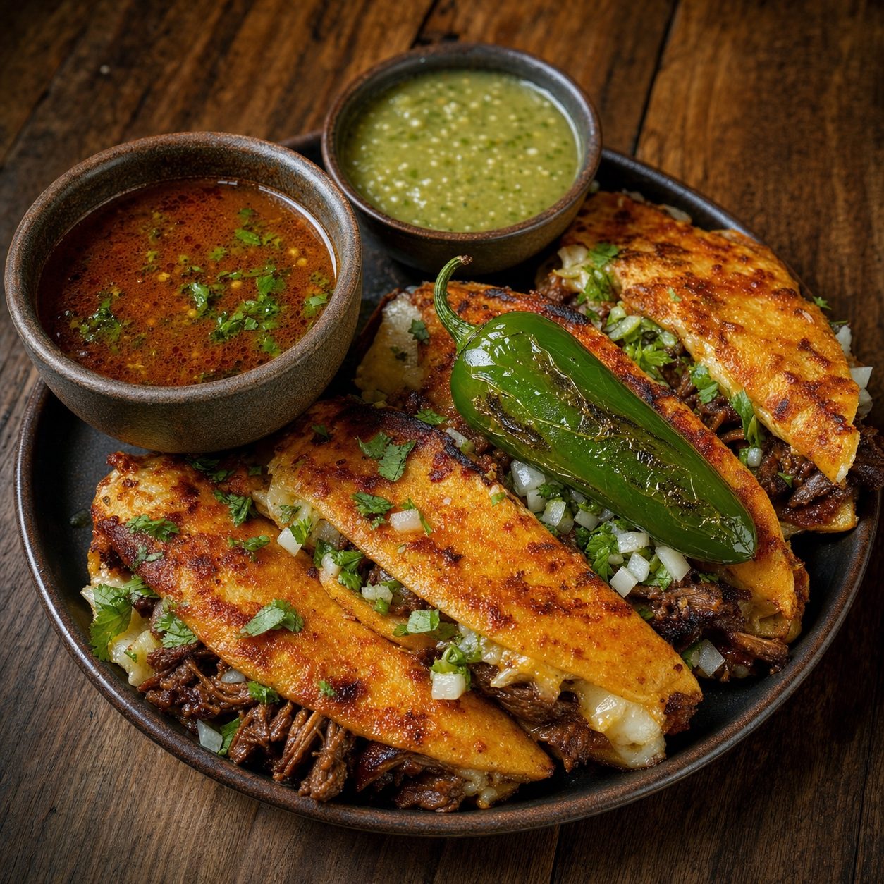 Guat-A-Taco quesabirria taco with cheese pull — Manning, SC food truck